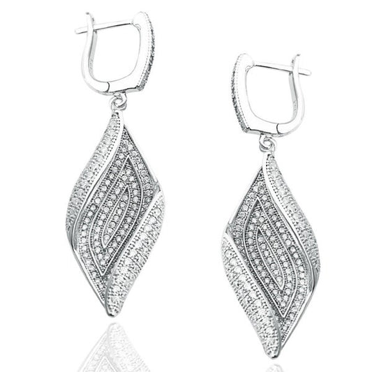 Suzy Levian Pave Cubic Zirconia Sterling Silver Earrings