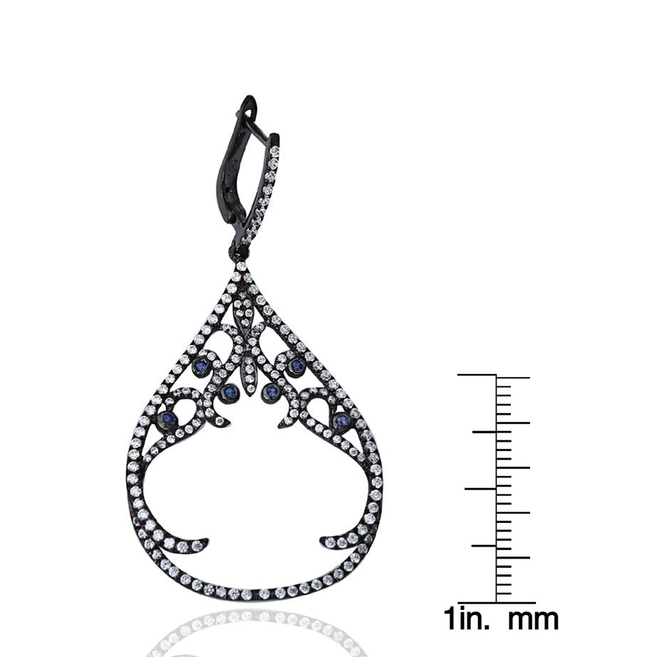 Suzy Levian Pave Cubic Zirconia Sterling Silver Earrings