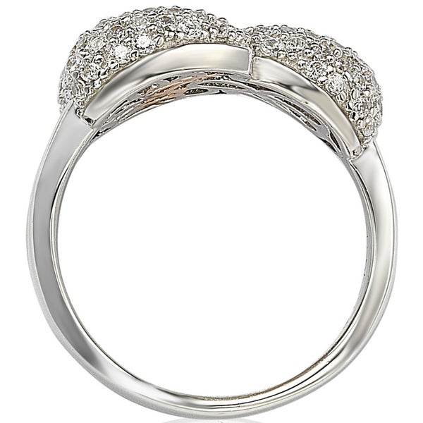 Suzy Levian Pave Cubic Zirconia Sterling Silver Ring