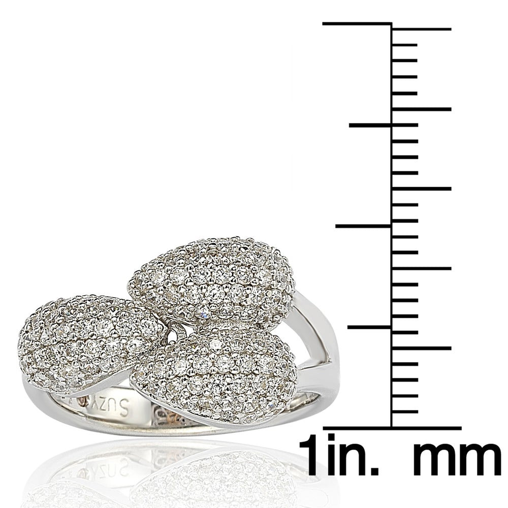 Suzy Levian Pave Cubic Zirconia Sterling Silver Ring
