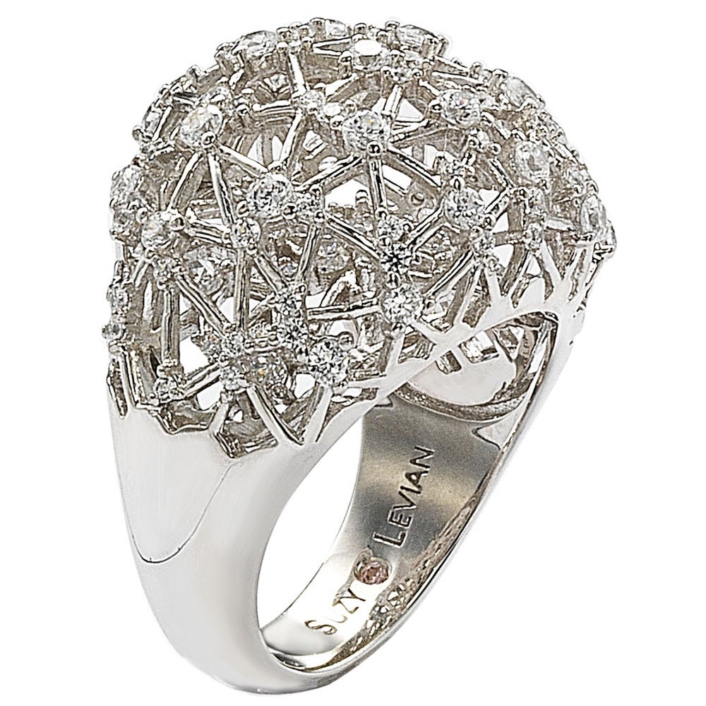 Suzy Levian Pave Cubic Zirconia Sterling Silver Ring