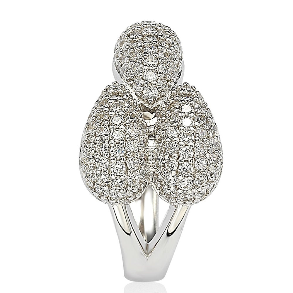 Suzy Levian Pave Cubic Zirconia Sterling Silver Ring
