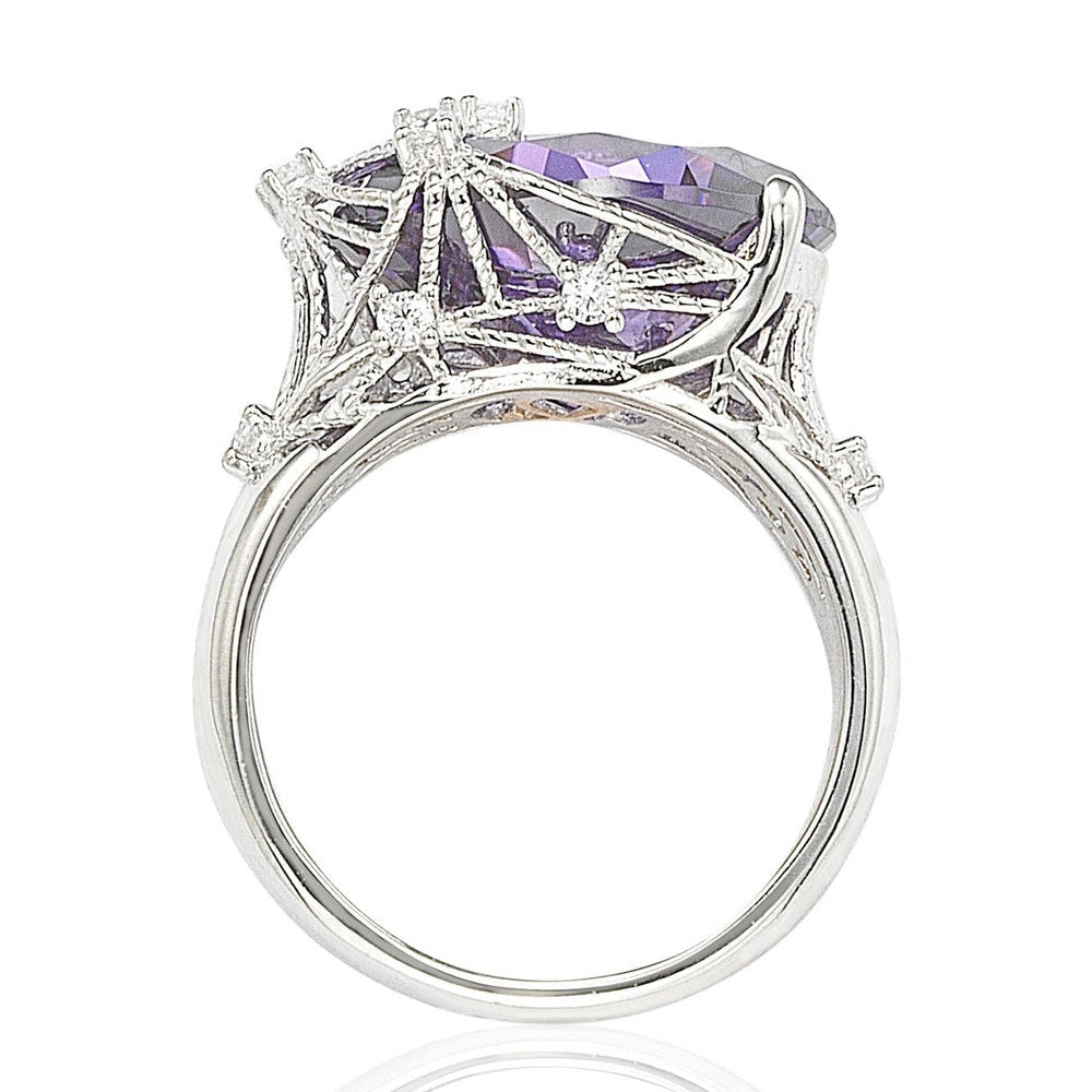 Suzy Levian Sterling Silver Purple Cubic Zirconia Ring
