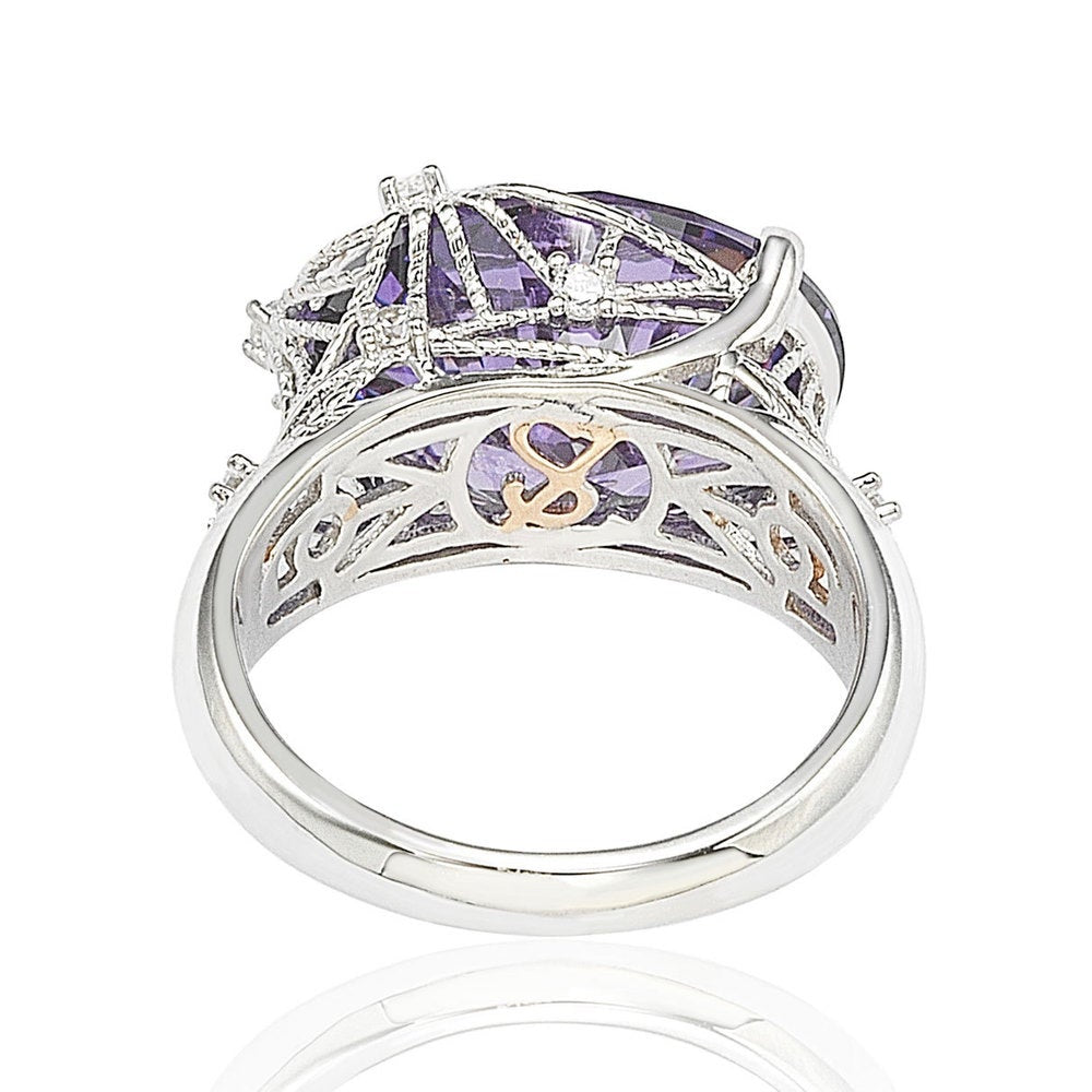 Suzy Levian Sterling Silver Purple Cubic Zirconia Ring