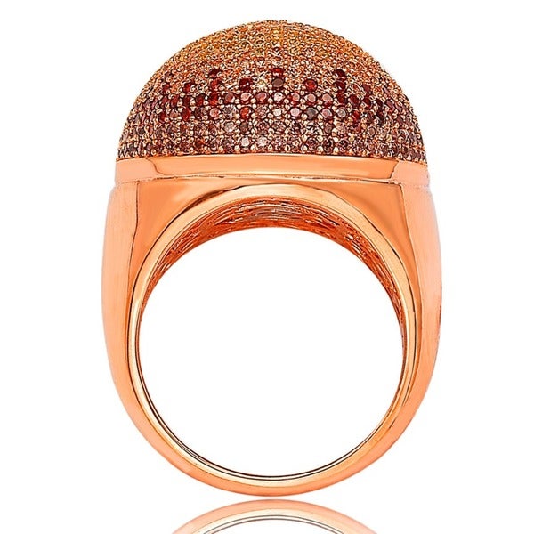 Suzy Levian Rose Goldtone Sterling Silver Cubic Zirconia Dome Ring