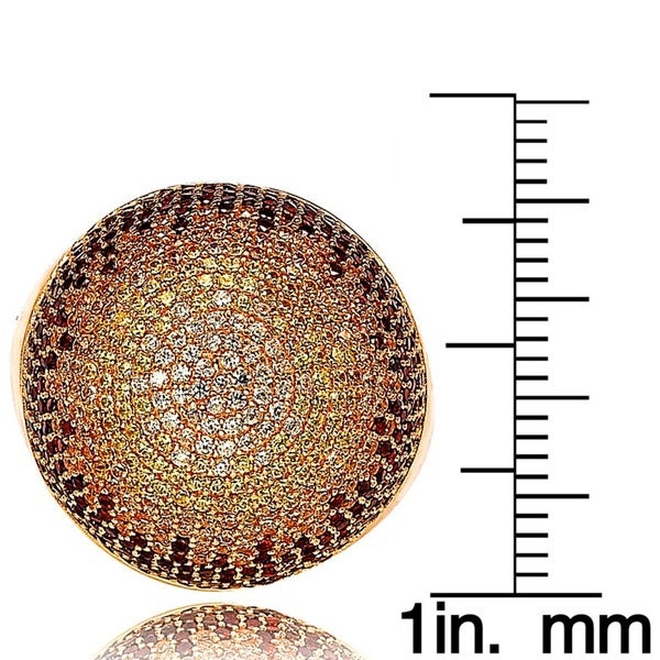 Suzy Levian Rose Goldtone Sterling Silver Cubic Zirconia Dome Ring
