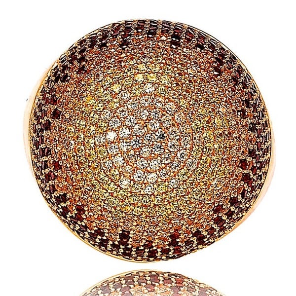 Suzy Levian Rose Goldtone Sterling Silver Cubic Zirconia Dome Ring