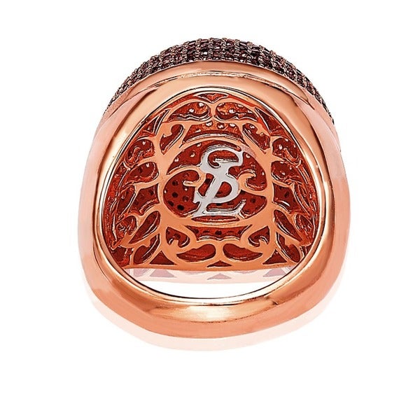 Suzy Levian Rose Goldtone Sterling Silver Cubic Zirconia Dome Ring