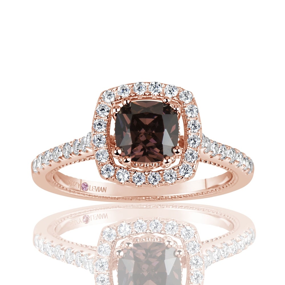 Cubic shops zirconia chocolate diamond rings