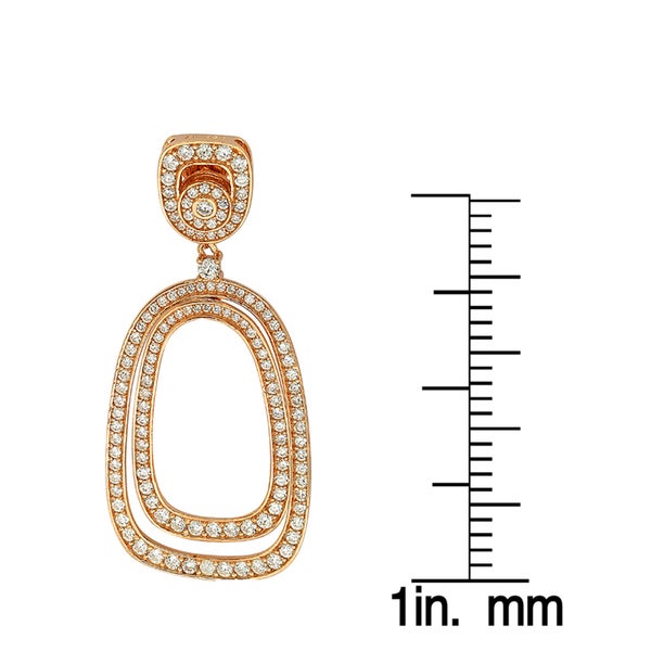 Suzy Levian Rose Sterling Silver Cubic Zirconia Earrings