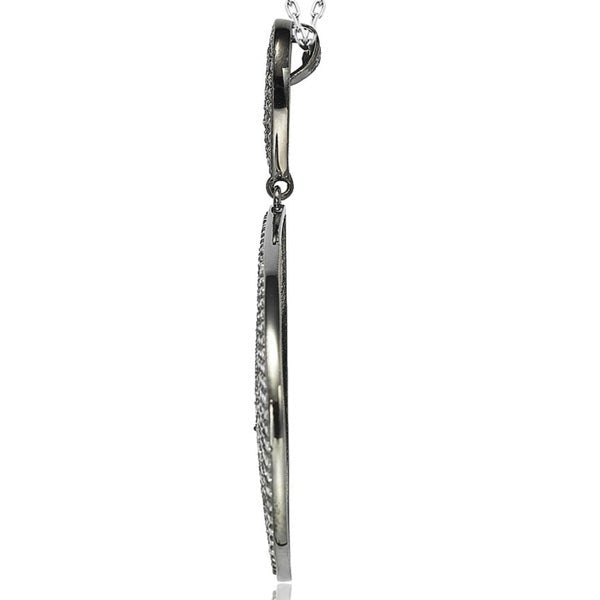 Suzy Levian Black Sterling Silver Cubic Zirconia Pendant