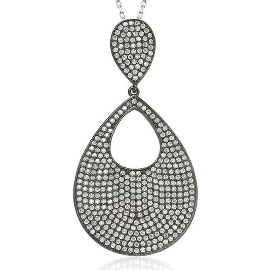 Suzy Levian Black Sterling Silver Cubic Zirconia Pendant