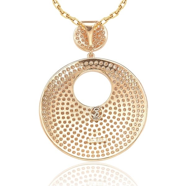 Suzy Levian Rose Sterling Silver Cubic Zirconia Pendant