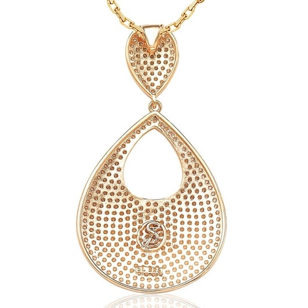 Suzy Levian Rose Sterling Silver Cubic Zirconia Pendant