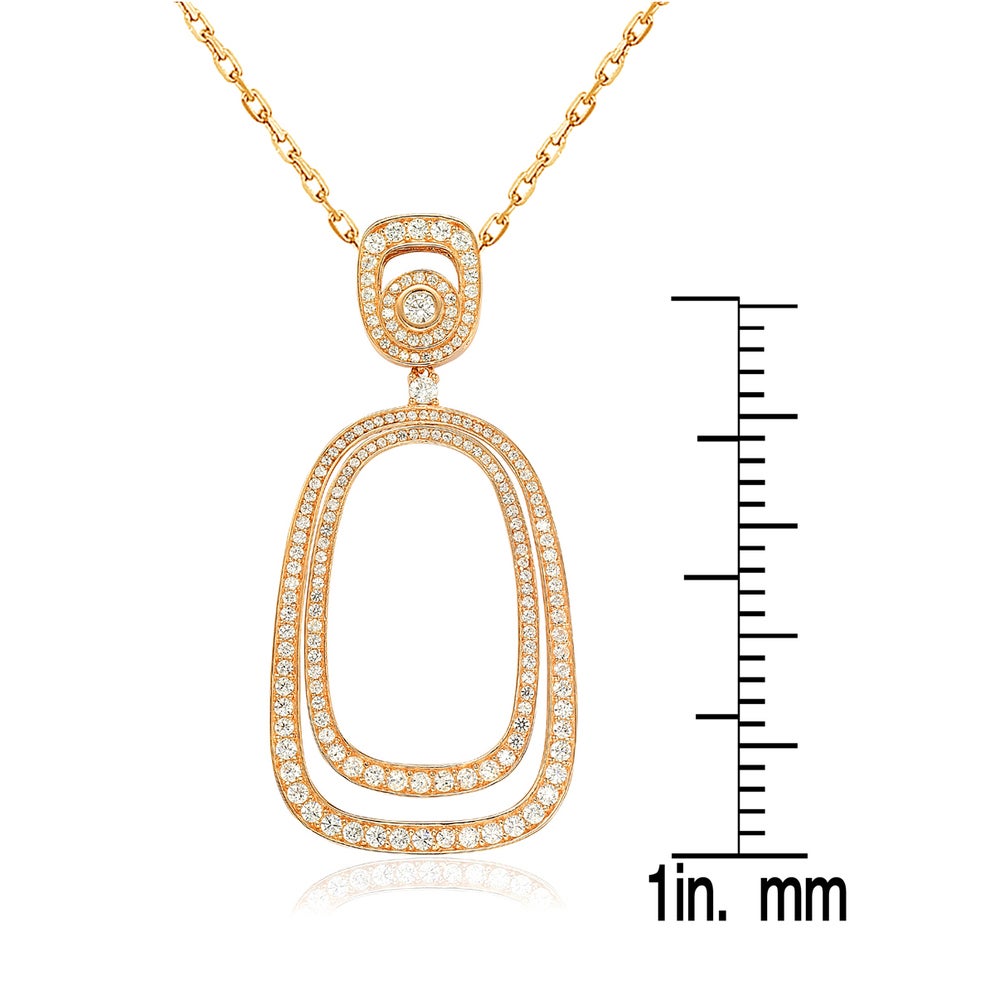 Suzy Levian Rose Sterling Silver Cubic Zirconia Pendant