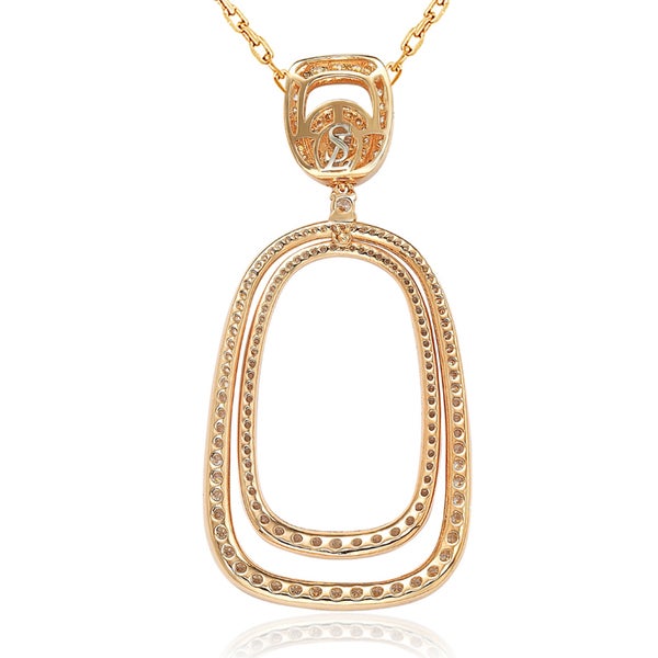 Suzy Levian Rose Sterling Silver Cubic Zirconia Pendant