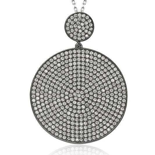 Suzy Levian Black Sterling Silver Cubic Zirconia Pendant