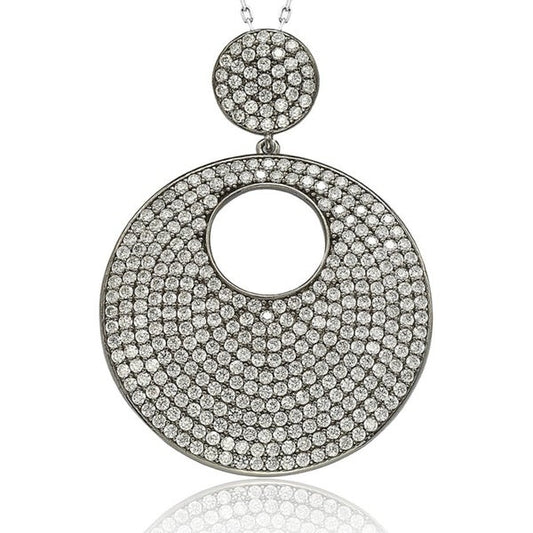 Suzy Levian Black Sterling Silver Cubic Zirconia Pendant