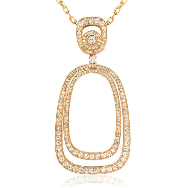 Suzy Levian Rose Sterling Silver Cubic Zirconia Pendant