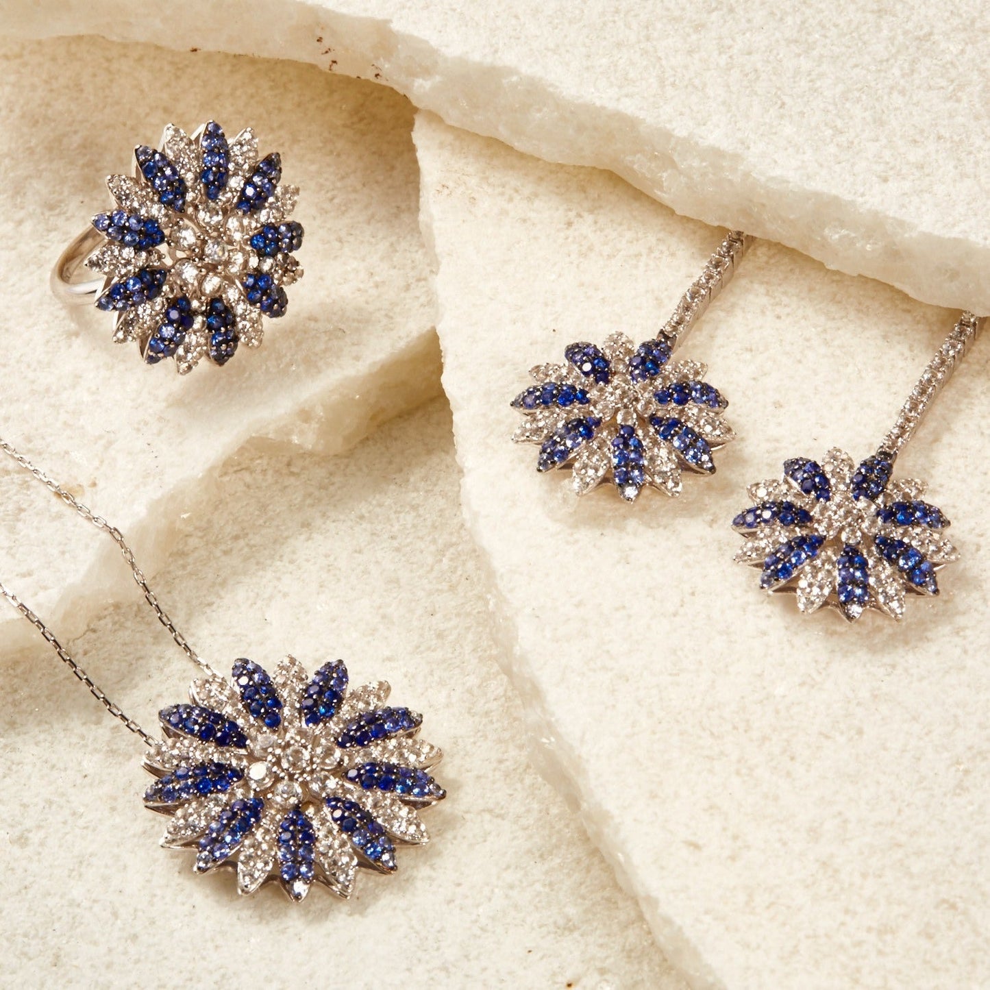 Suzy Levian Sapphire and Diamond Accent in Sterling Silver Pendant