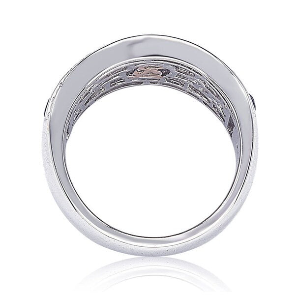 Suzy Levian Sapphire and Diamond in Sterling Silver and 18K Gold Ring
