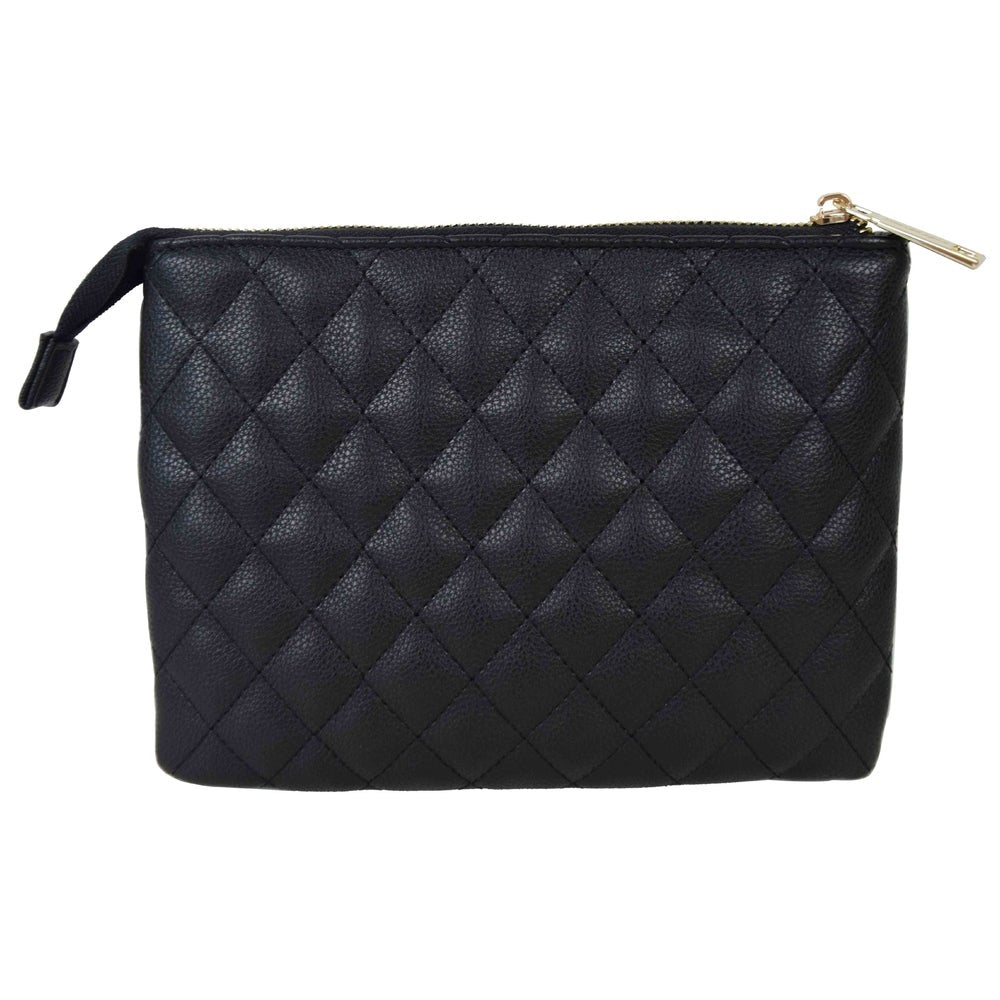 Suzy Levian Small Quilted Jewelry Travel Case in Black