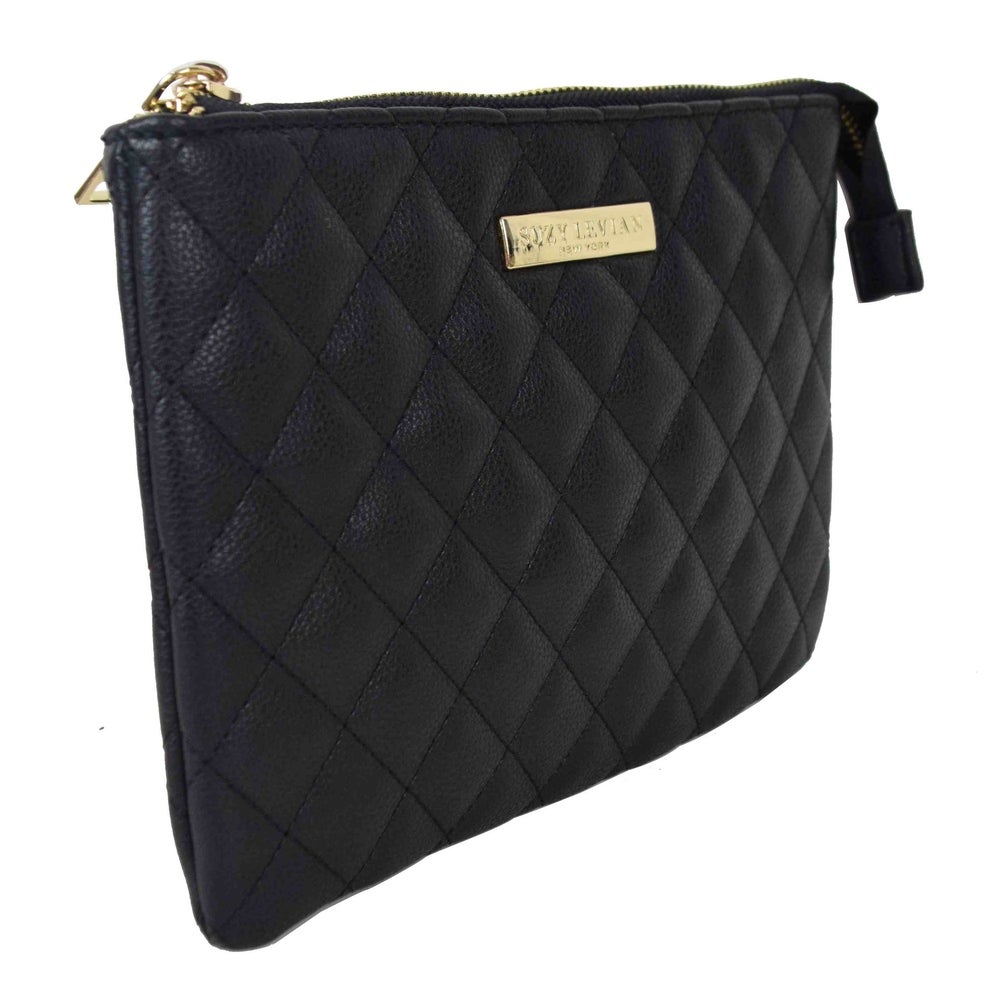 Suzy Levian Small Quilted Jewelry Travel Case in Black