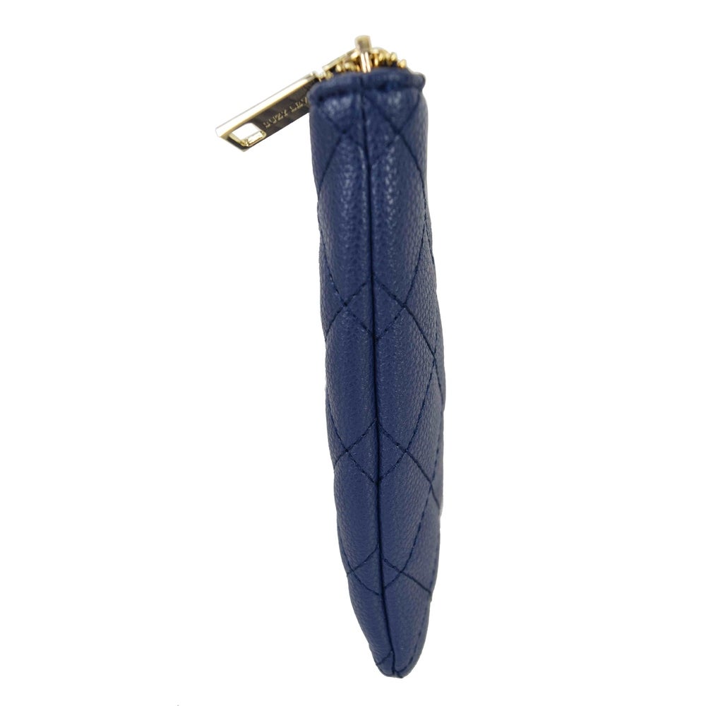Suzy Levian Small Quilted Jewelry Travel Case in Navy