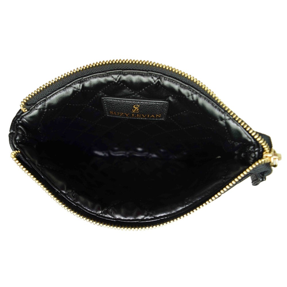 Suzy Levian Small Quilted Jewelry Travel Case in Black