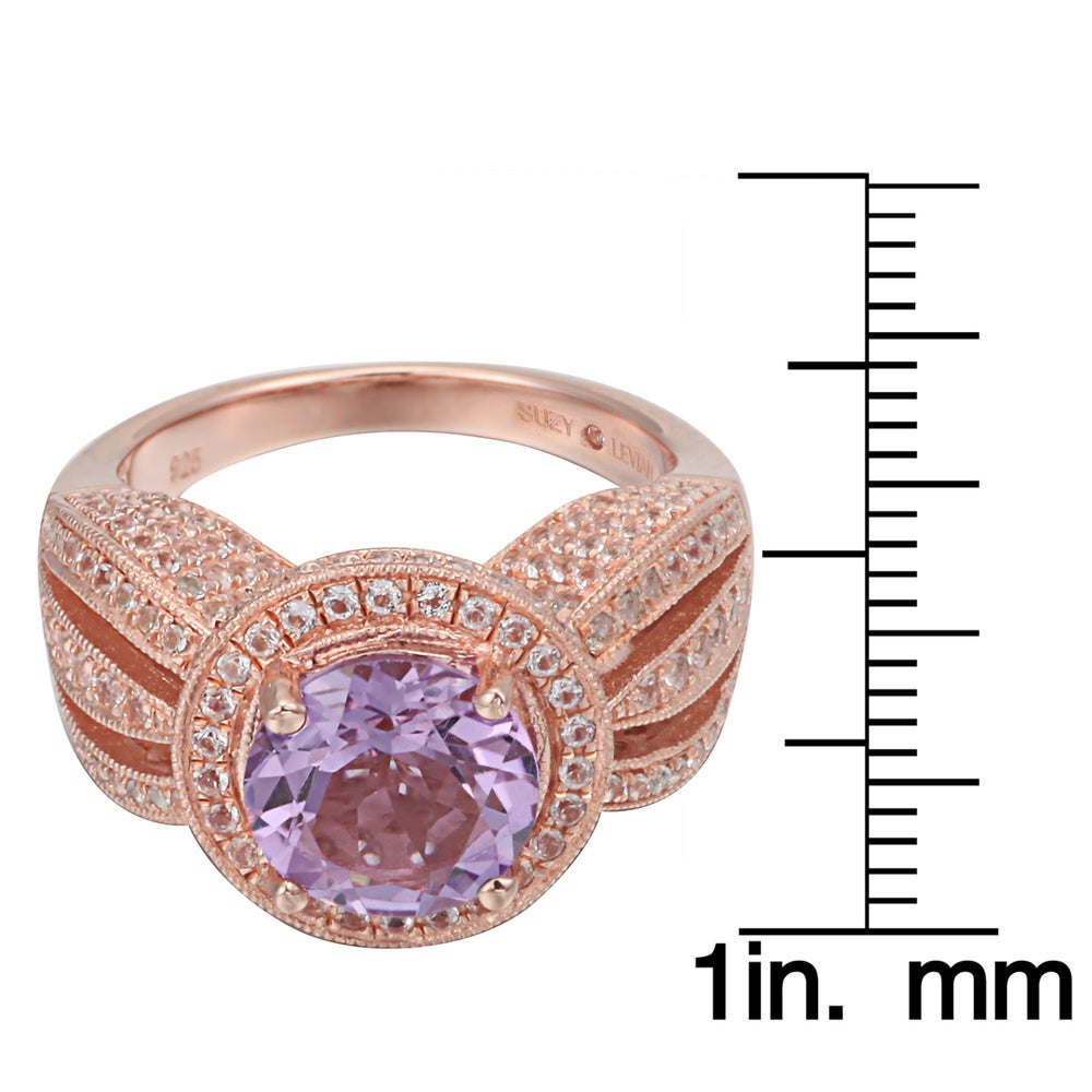 Suzy Levian Sterling Silver 4.37 TCW Purple Amethyst Ring