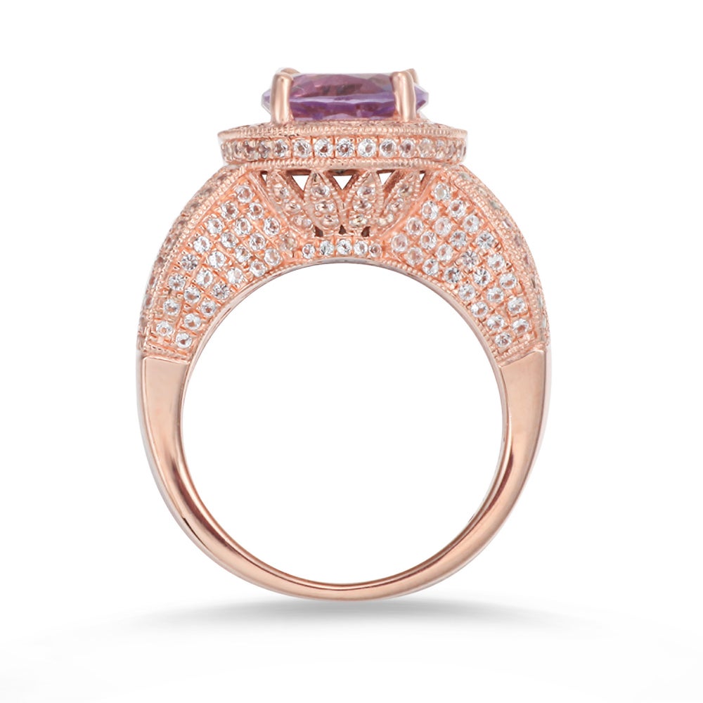 Suzy Levian Sterling Silver 4.37 TCW Purple Amethyst Ring