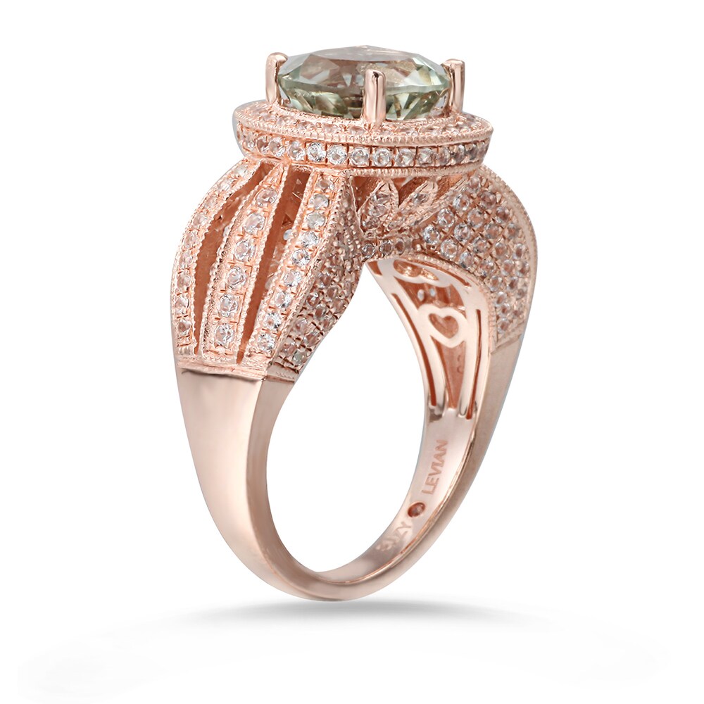 Suzy Levian Sterling Silver 4.53 TCW Green Amethyst Ring