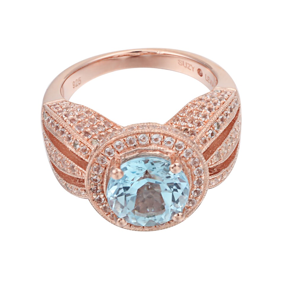 Suzy Levian Sterling Silver 5.23 TCW Blue Topaz Ring