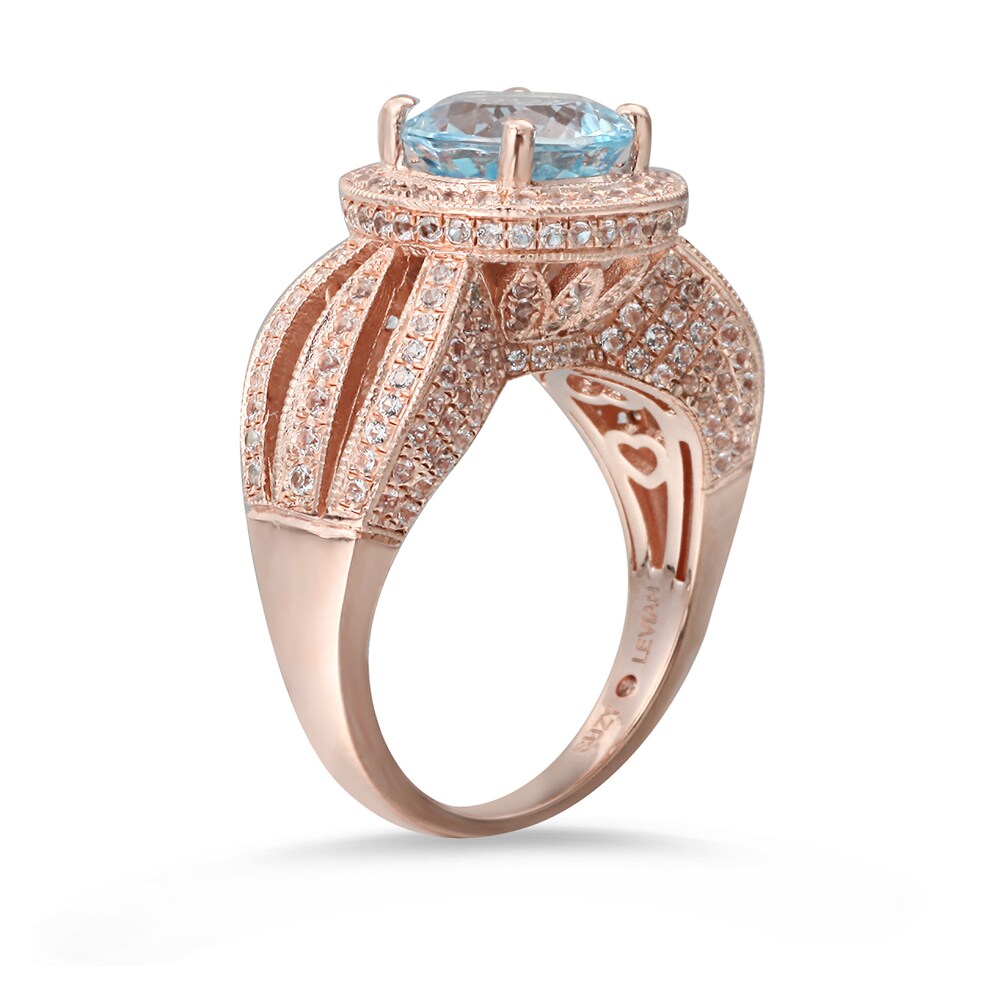 Suzy Levian Sterling Silver 5.23 TCW Blue Topaz Ring