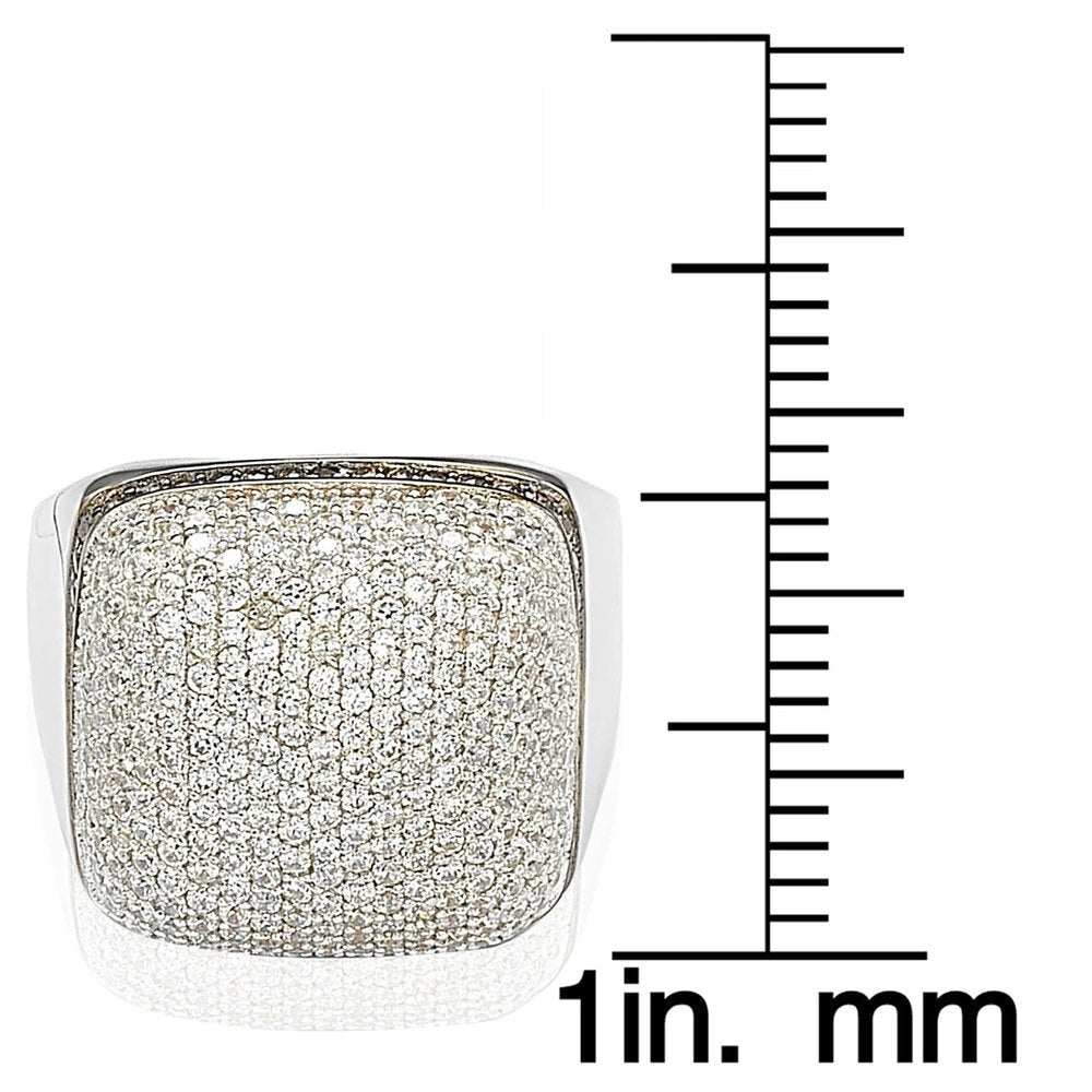 Suzy Levian Sterling Silver Brown and White Cubic Zirconia Micro Pave Dome Ring