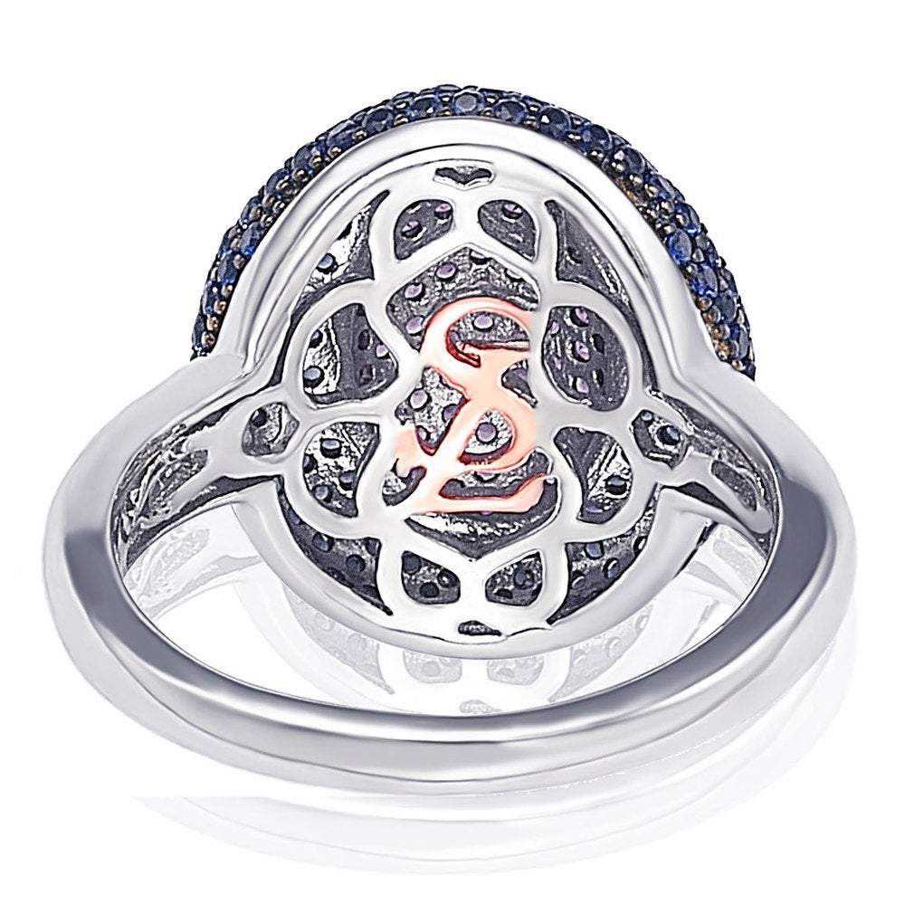 Suzy Levian Sterling Silver Cubic Zirconia American Inspired Multi Color Ring