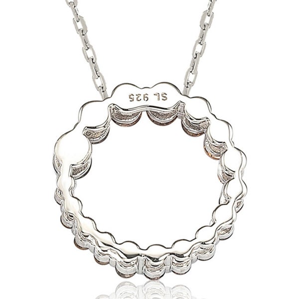 Suzy Levian Sterling Silver Cubic Zirconia Circle Journey Necklace