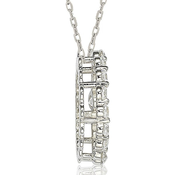 Suzy Levian Sterling Silver Cubic Zirconia Circle Journey Necklace