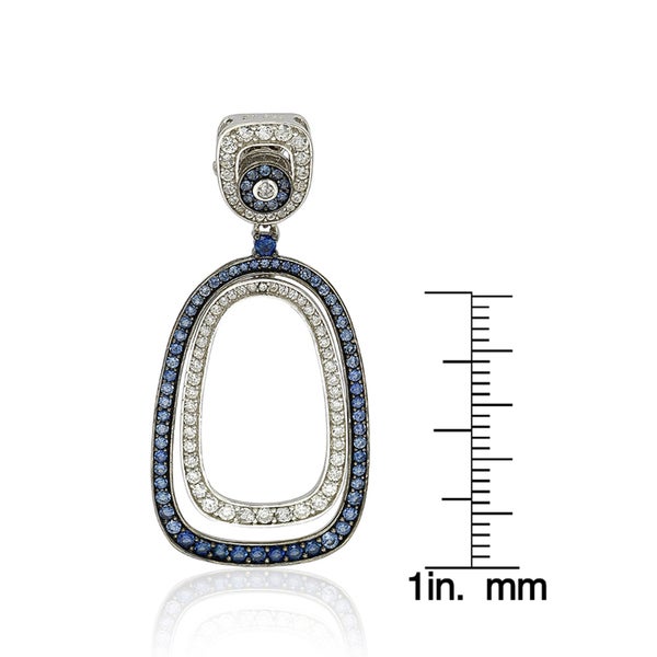 Suzy Levian Sterling Silver Blue Sapphire Earrings