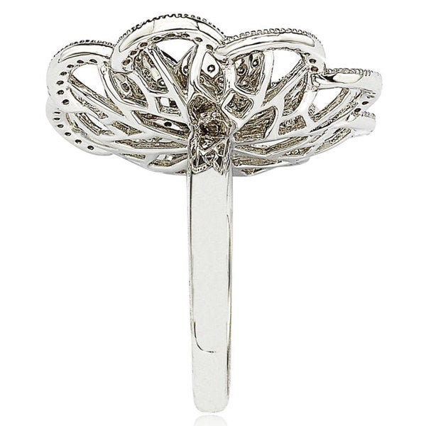 Suzy Levian Sterling Silver Cubic Zirconia Flower Ring