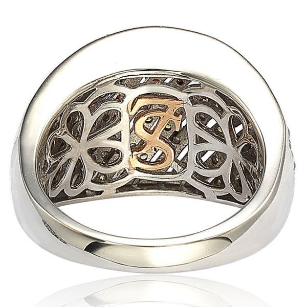 Suzy Levian Sterling Silver Cubic Zirconia Multi-Color Pave Ring