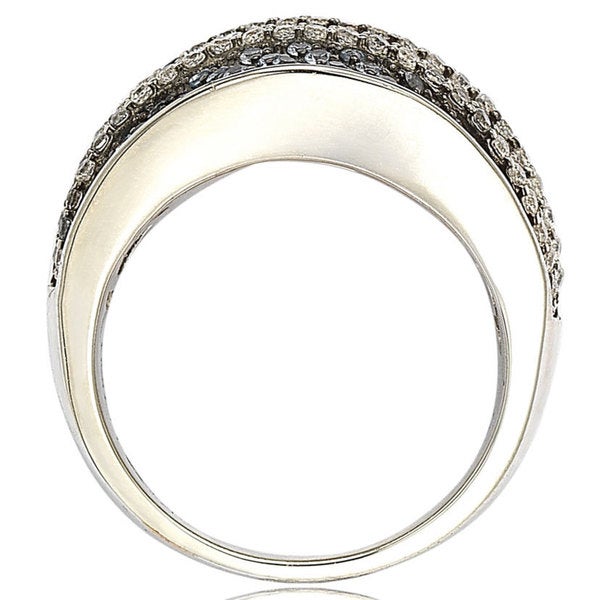 Suzy Levian Sterling Silver Cubic Zirconia Multi-Color Pave Ring