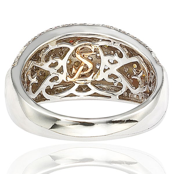 Suzy Levian Sterling Silver Cubic Zirconia Multicolor Exotic Ring