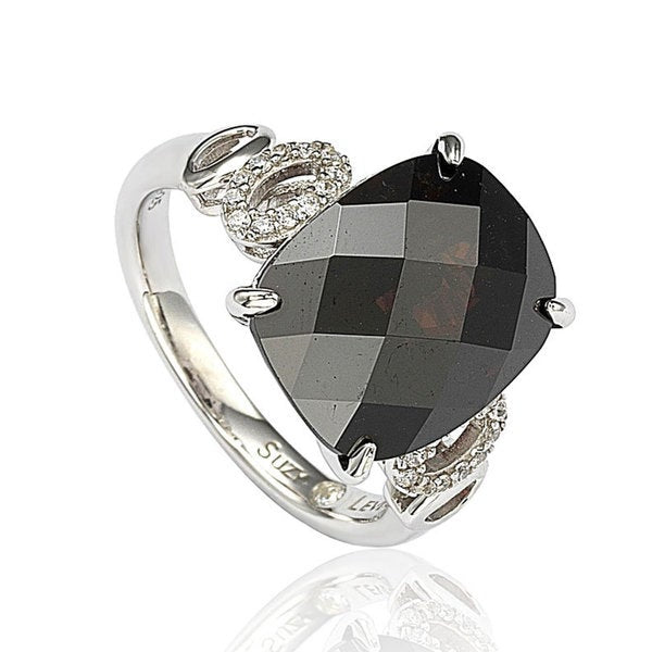 Suzy Levian Sterling Silver Dark Brown Cubic Zirconia Ring