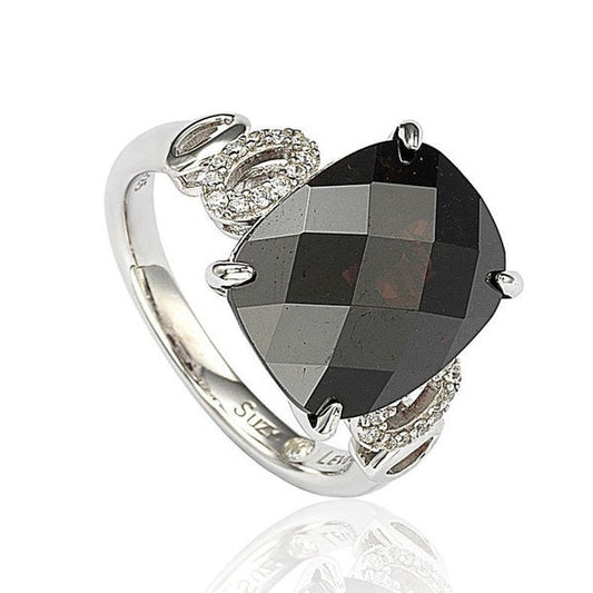 Suzy Levian Sterling Silver Dark Brown Cubic Zirconia Ring