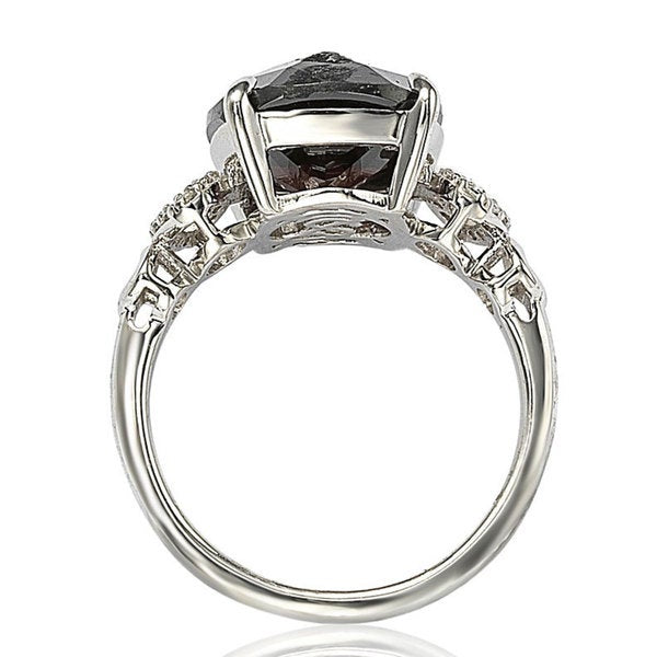 Suzy Levian Sterling Silver Dark Brown Cubic Zirconia Ring