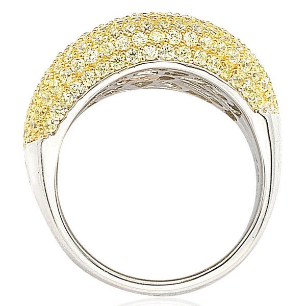 Suzy Levian Sterling Silver Pave Cubic Zirconia Butterfly Accent Ring