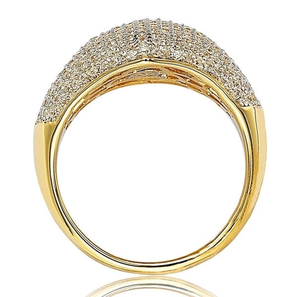 Suzy Levian Sterling Silver Pave Cubic Zirconia Modern Pave Ring