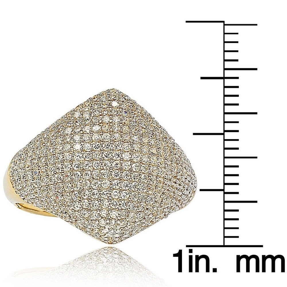 Suzy Levian Sterling Silver Pave Cubic Zirconia Modern Pave Ring