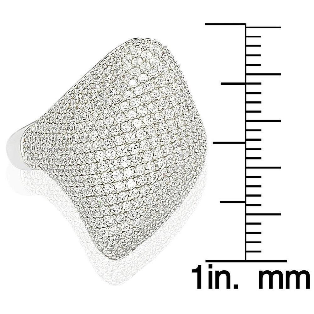 Suzy Levian Sterling Silver Pave Cubic Zirconia Pave Dome Ring